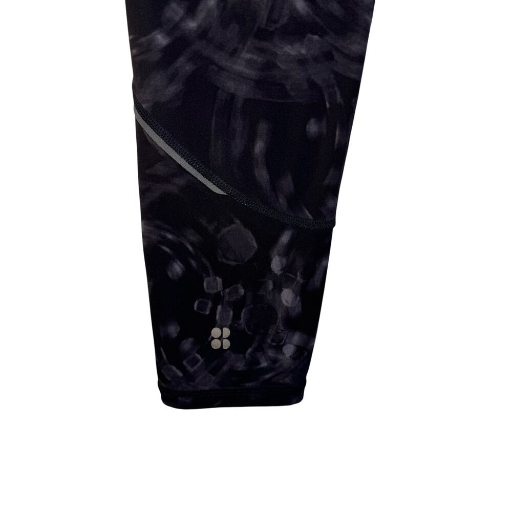 Sweaty Betty Power leggings sz small black & grey brush stroke print - Picture 5 of 6